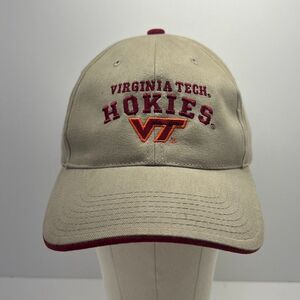 Virginia Tech Hokies VT Strapback Adjustable Hat Cap‎ Tan Maroon